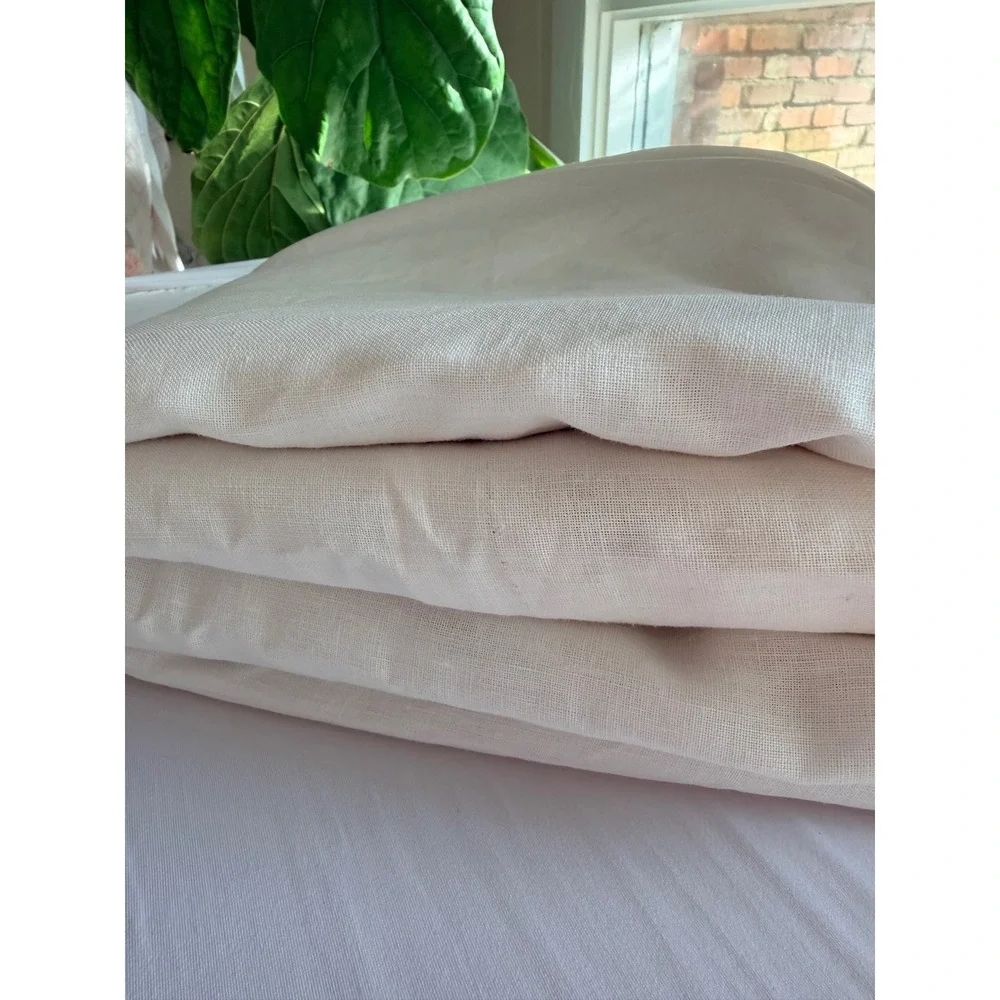 NWOT QUINCE Ivory Luxe Linen Room Darkening Organic Single Panel 48x96 MSRP $110